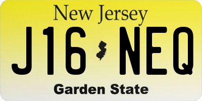 NJ license plate J16NEQ
