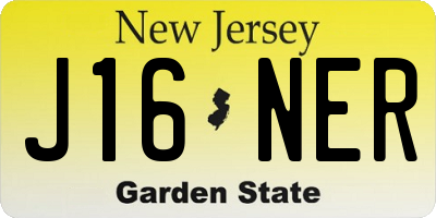 NJ license plate J16NER