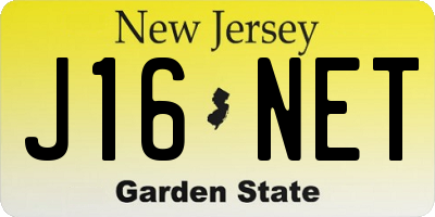NJ license plate J16NET