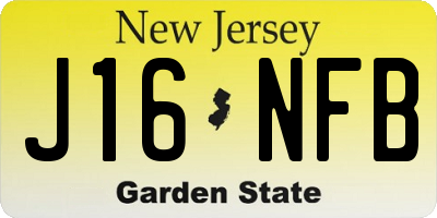 NJ license plate J16NFB