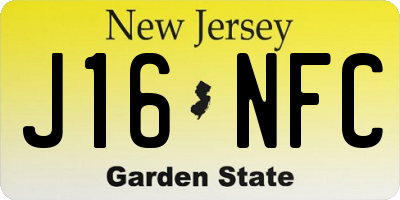 NJ license plate J16NFC