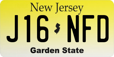 NJ license plate J16NFD