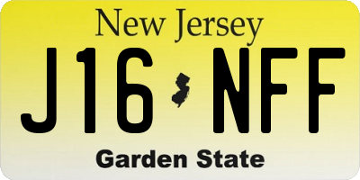 NJ license plate J16NFF