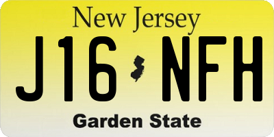 NJ license plate J16NFH