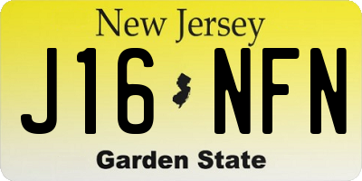 NJ license plate J16NFN