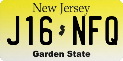 NJ license plate J16NFQ