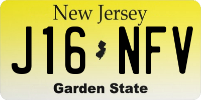 NJ license plate J16NFV