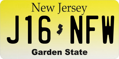 NJ license plate J16NFW