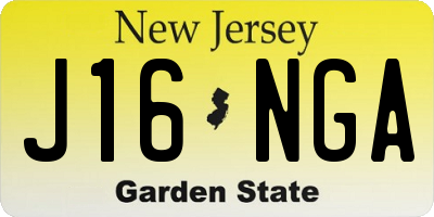 NJ license plate J16NGA