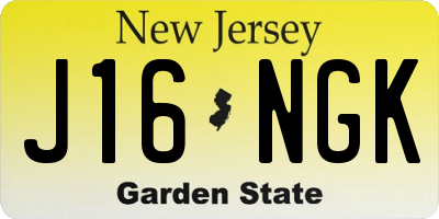 NJ license plate J16NGK
