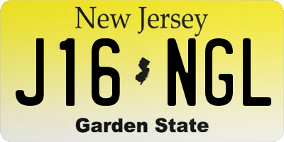 NJ license plate J16NGL