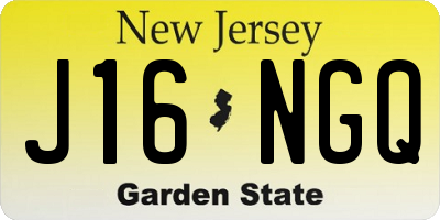 NJ license plate J16NGQ