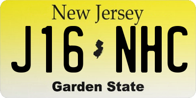 NJ license plate J16NHC
