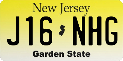 NJ license plate J16NHG