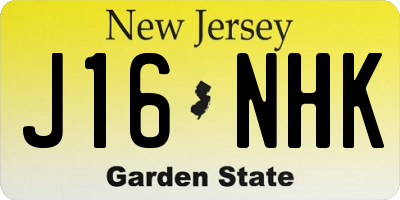 NJ license plate J16NHK