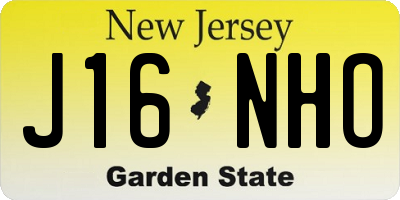 NJ license plate J16NHO