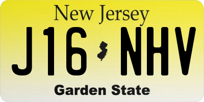 NJ license plate J16NHV