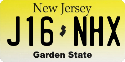 NJ license plate J16NHX