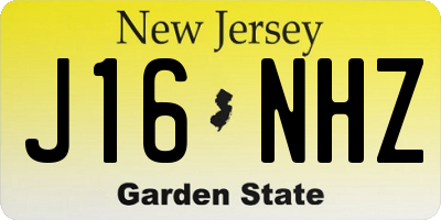 NJ license plate J16NHZ