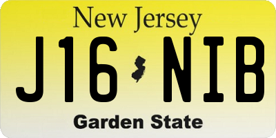 NJ license plate J16NIB