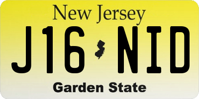 NJ license plate J16NID