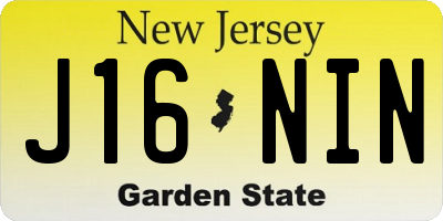 NJ license plate J16NIN