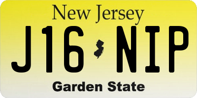 NJ license plate J16NIP