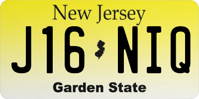 NJ license plate J16NIQ