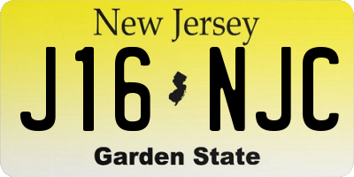 NJ license plate J16NJC