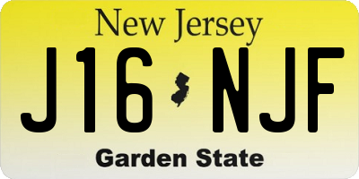 NJ license plate J16NJF