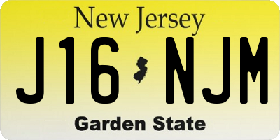 NJ license plate J16NJM