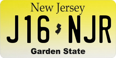 NJ license plate J16NJR