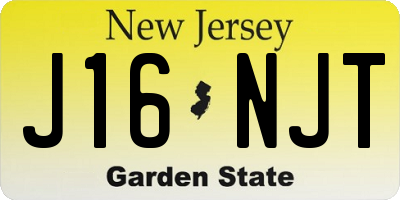 NJ license plate J16NJT