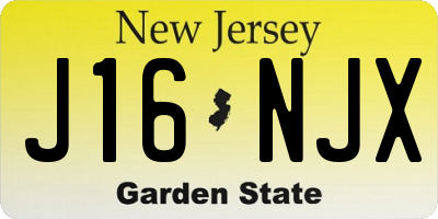 NJ license plate J16NJX