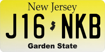 NJ license plate J16NKB