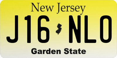 NJ license plate J16NLO