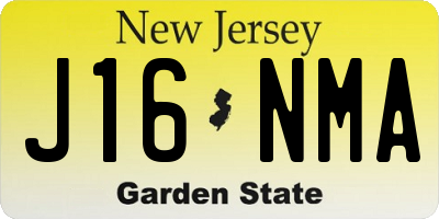 NJ license plate J16NMA