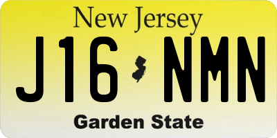 NJ license plate J16NMN