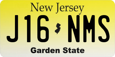 NJ license plate J16NMS