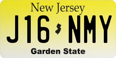 NJ license plate J16NMY