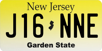 NJ license plate J16NNE