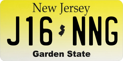 NJ license plate J16NNG