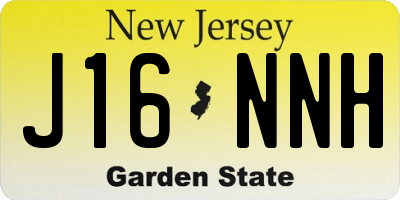 NJ license plate J16NNH