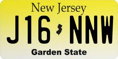 NJ license plate J16NNW