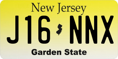 NJ license plate J16NNX