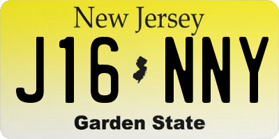 NJ license plate J16NNY