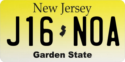 NJ license plate J16NOA