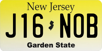 NJ license plate J16NOB