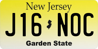 NJ license plate J16NOC