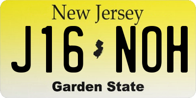 NJ license plate J16NOH